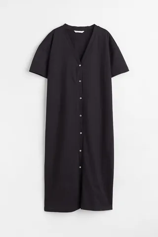 Button-front Jersey Dress