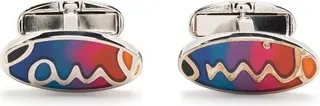 Oval-logo cufflinks