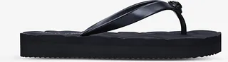 Womens Black Kensington Q Two-post Rubber Flip Flops