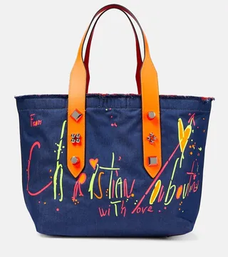 Frangibus Medium printed denim tote bag