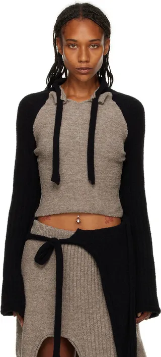 Ottolinger Beige & Black Paneled Turtleneck