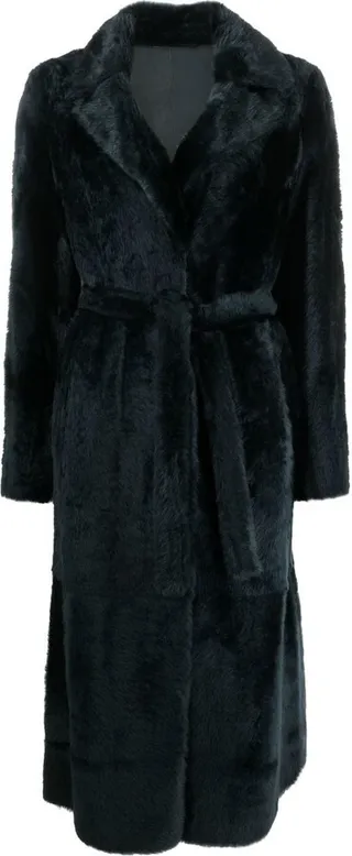 Long Reversible Shearling Coat
