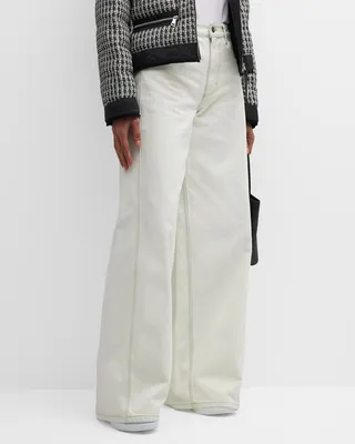 x Alicia Keys Wide-Leg Trouser Pants with Contrast Seams