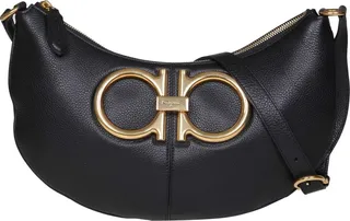 Salvatore Shoulder Bag In Leather Maxi Gancio