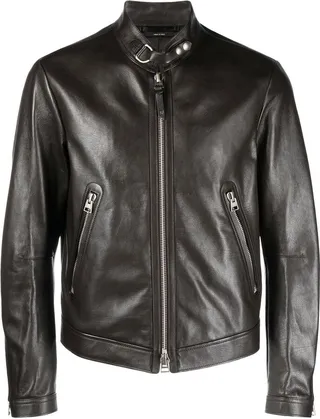 Zip-Up Leather Jacket