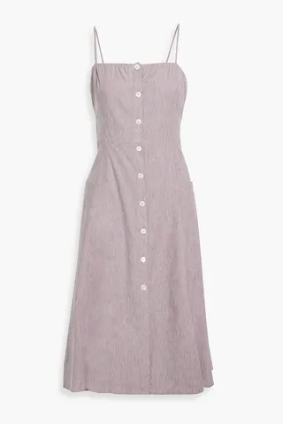 Mel mélange linen-blend dress