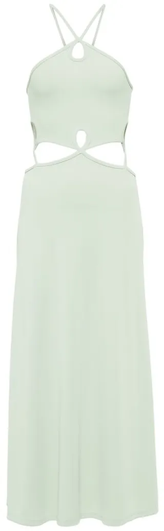 Cutout ribbed-knit maxi dress