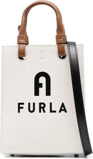 Logo-Print Leather Tote