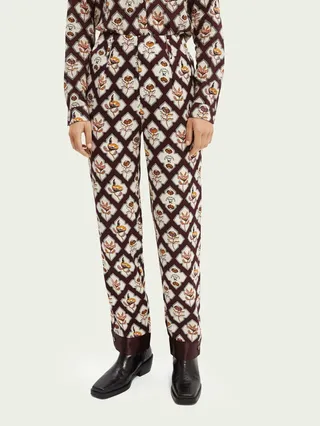 Scotch & Soda Printed Straight-legged Trousers