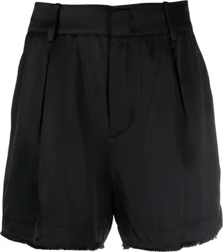 Satin-Finish Tailored Shorts
