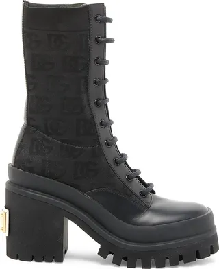 DG Monogram Lace-Up Sock Boots