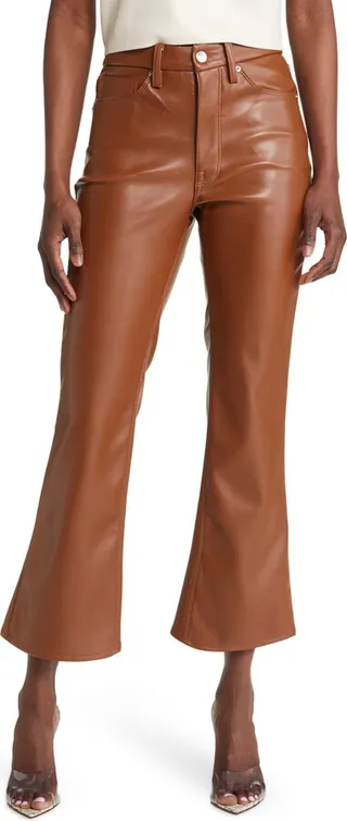 Good Legs Crop Faux Leather Mini Bootcut Pants