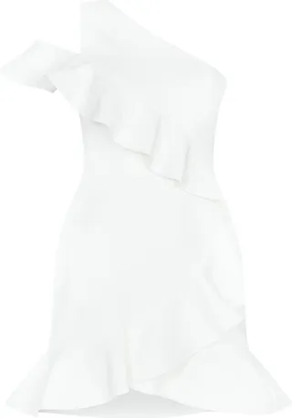 One-Shoulder Ruffled Tulip Minidress