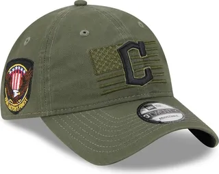 Men's New Era Green Cleveland Guardians 2023 Armed Forces Day 9TWENTY Adjustable Hat