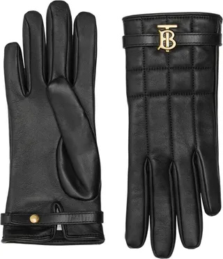 Burberry Quilted Leather Tb Monogram Gloves