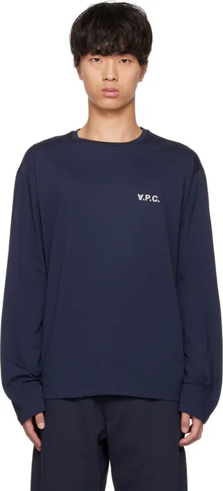 A.P.C. Navy Frankie Long Sleeve T-Shirt