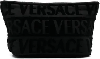 Flocked-Logo Wash Bag