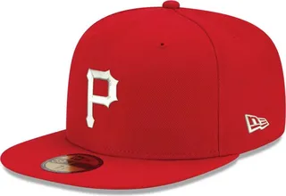 Men's Red Pittsburgh Pirates Logo White 59FIFTY Fitted Hat
