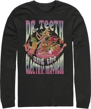 Men's The Muppets Electric Mayhem Long Sleeve Shirt - Black - X Large