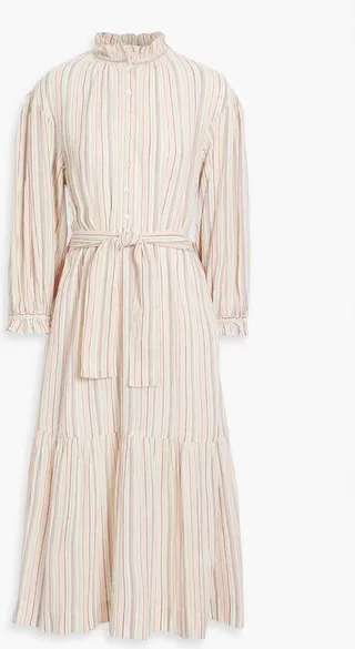 Raphaelle striped cotton-gauze midi dress
