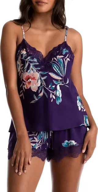 Mika Floral Lace Trim Short Pajamas