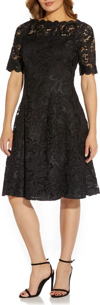 Embroidered Lace Cocktail Dress