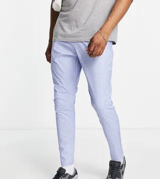 South Beach Man printed slim fit sweatpants in blue