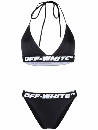 Logo-Band Bikini Set