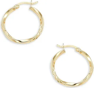 18K Yellow Goldplated Sterling Silver Twisted Hoop Earrings