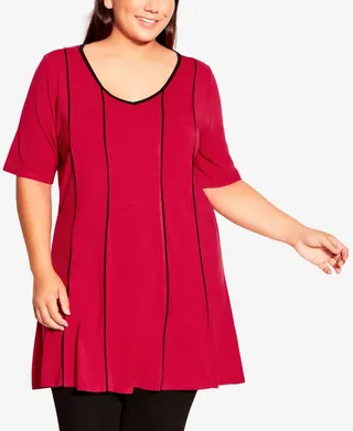 Plus Size Swing Panel Tunic Top