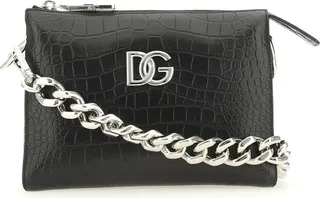 Dolce & Gabbana Logo-Plaque Chained Crossbody Bag