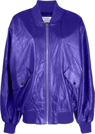 Faux-Leather Bomber Jacket