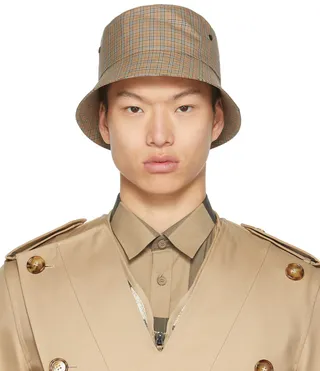 Burberry Brown Check Bucket Hat