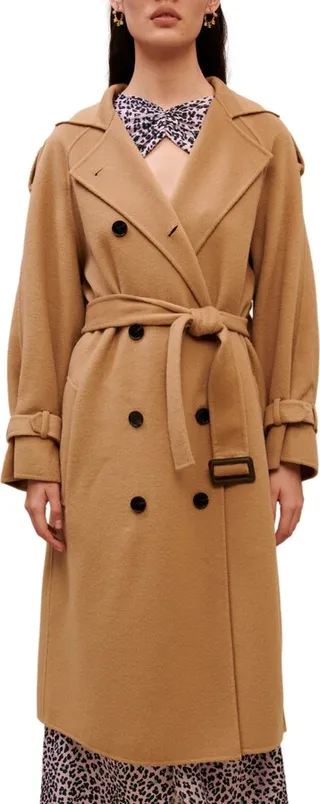 Glara Wool Blend Trench Coat