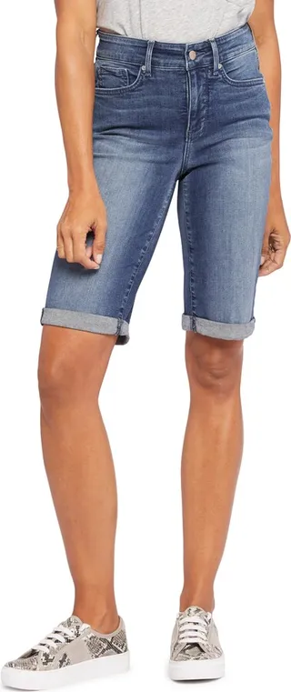 Briella Roll Cuff Denim Bermuda Shorts