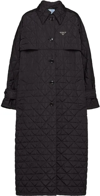Diamond-Quilted Trench-Coat