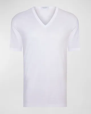 Men's Solid Cotton V-Neck T-Shirt