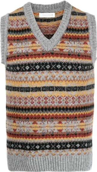 BURN TANK Fair Isle wool knitted vest