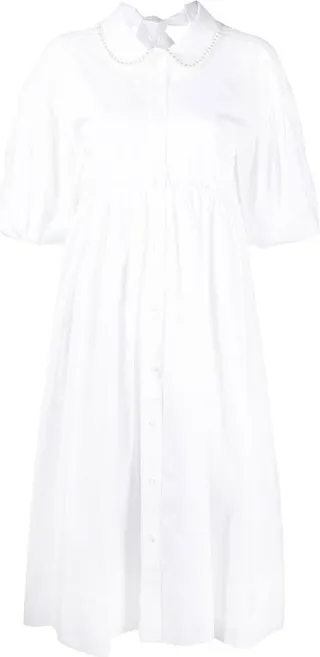 Puff-Sleeve Midi Shirtdress