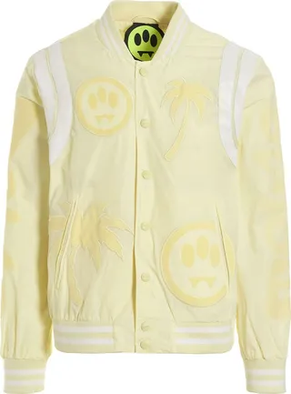 Flocked Print And Embroidery Bomber Jacket