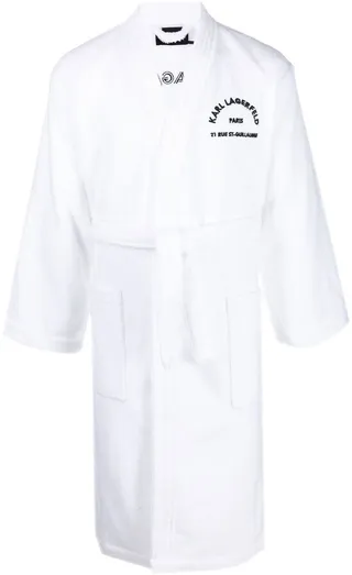 Logo-Embroidered Organic Cotton Robe