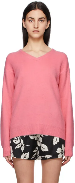 TOM FORD Pink Cashmere V-Neck Sweater