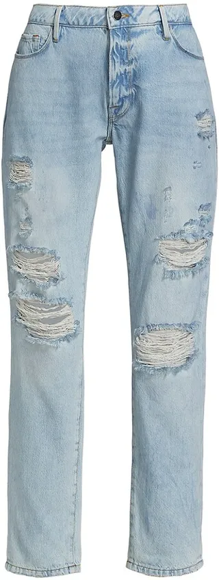 Le Garcon Mid-Rise Distressed Boyfriend Jeans