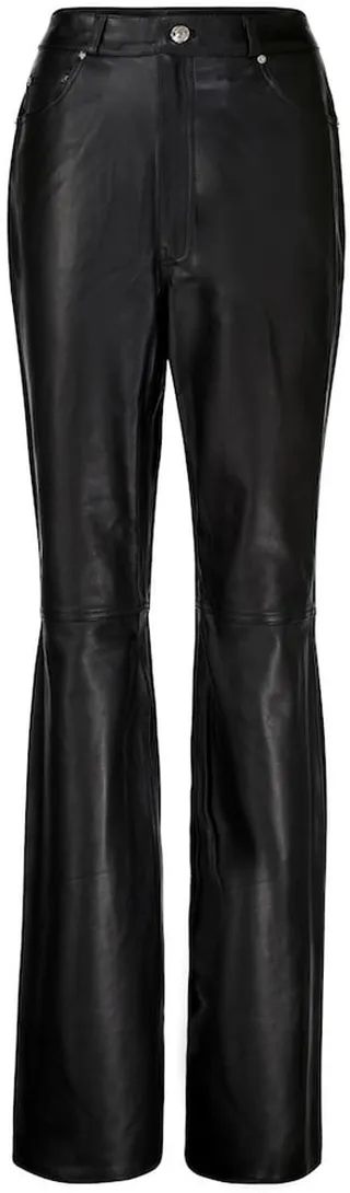 Mila high-rise leather straight pants