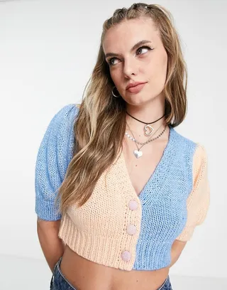 Cotton:On color block mini cardigan in multi