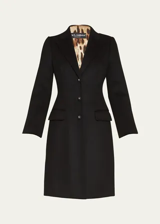 Single-Breasted Wool-Cashmere Long Top Coat