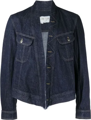 Contrast-Stitching Cotton Denim Jacket