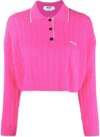 Cable Knit Polo Shirt