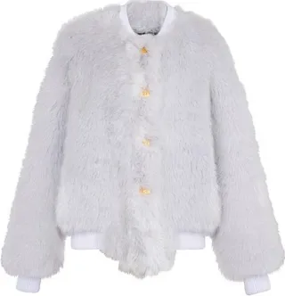 Faux fur bomber jacket