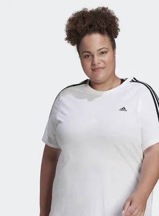 Essentials Slim 3-Stripes T-Shirt (Plus Size)